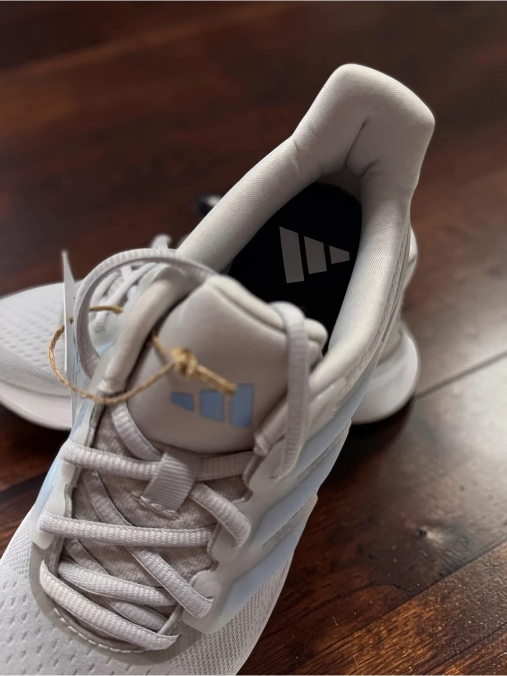 NWT Adidas Runfalcon 5 Running Shoes White Blue Athletic Women 4